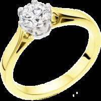 a stunning round brilliant cut solitaire diamond ring in 18ct yellow w ...