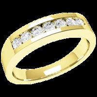 A breathtaking Round Brilliant Cut diamond eternity ring in 9ct yellow gold