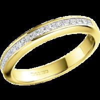 A stunning Princess Cut diamond eternity ring in 18ct yellow gold