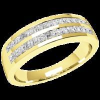 a glamorous princess cut dress diamond ring in 18ct yellow gold