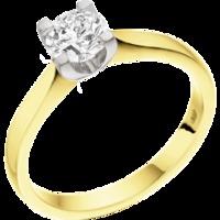 A beautiful Round Brilliant Cut solitaire diamond ring in 18ct yellow & white gold