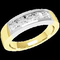 A beautiful Round Brilliant Cut five stone diamond ring in 18ct yellow & white gold