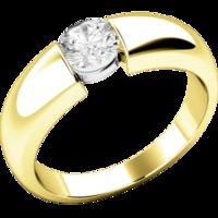 A beautiful Round Brilliant Cut solitaire diamond ring in 18ct yellow gold