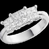 a dazzling princess cut dress diamond ring in 18ct white gold