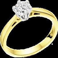 A dazzling Round Brilliant Cut diamond ring in 18ct yellow & white gold