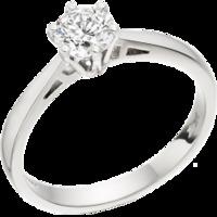 a dazzling round brilliant cut diamond ring in 18ct white gold