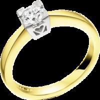 a charming round brilliant cut diamond ring in 18ct yellow white gold