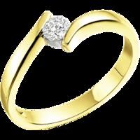A striking Round Brilliant Cut twist diamond ring in 18ct yellow gold