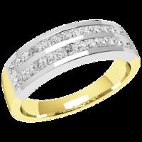 A glamorous Princess Cut dress diamond ring in 18ct yellow & white gold