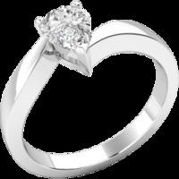 A stunning pear shaped twist diamond ring in palladium