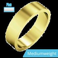 A classic flat top mens ring in medium 18ct yellow gold