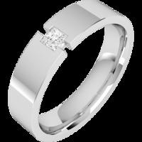 A striking Princess Cut diamond set mens ring in 18ct white gold