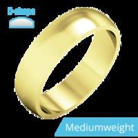 a stylish d shaped mens ring in medium 18ct yellow gold