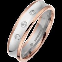 A striking 3 stone diamond set mens ring in 18ct white & rose gold