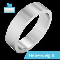 A classic flat top mens ring in heavy palladium