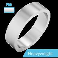 A classic flat top mens ring in heavy 9ct white gold