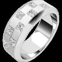 A stunning chequerboard design diamond set mens ring in platinum