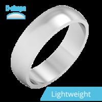 A stylish D shaped mens ring in light 18ct white gold