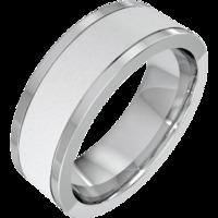 A stunning mixed finish mens wedding ring in palladium