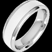 A stylish mixed finish courted mens ring in 18ct white gold