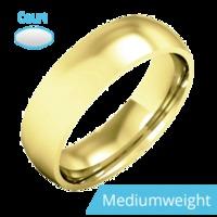 A classic courted mens ring in medium 18ct yellow gold