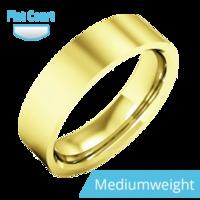 A classic flat court mens ring in medium 9ct yellow gold