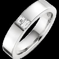 A stylish Baguette Cut diamond set mens ring in platinum