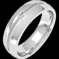 A classic Round Brilliant Cut diamond set mens ring in 18ct white gold