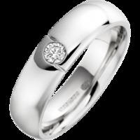 A stylish Round Brilliant Cut diamond set mens ring in palladium