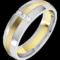 a striking round brilliant cut diamond set mens ring in 18ct yellow wh ...