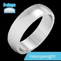 a stylish d shaped mens ring in heavy 9ct white gold