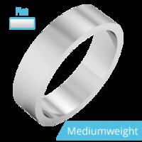A classic flat top mens ring in medium palladium