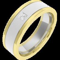 a stylish princess cut diamond set mens ring in 18ct white yellow gold