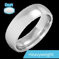 A classic courted mens ring in heavy 9ct white gold