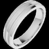 A classic double grooved mens ring in palladium