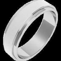 A stunning mixed finish mens ring in 18ct white gold