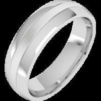 A classic courted mixed finish mens wedding ring in 18ct white gold