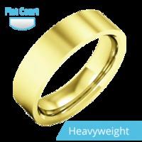 A classic flat court mens ring in heavy 18ct yellow gold