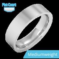 A classic flat court mens ring in medium 18ct white gold