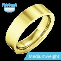 A classic flat court mens ring in medium 18ct yellow gold