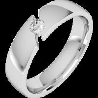 A striking Round Brilliant Cut diamond set mens ring in platinum