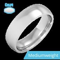 A classic courted mens ring in medium platinum