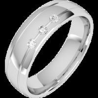 A unique Round Brilliant Cut diamond set mens ring in 18ct white gold
