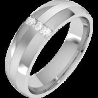 A striking Round Brilliant Cut diamond set mens ring in palladium