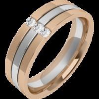 A striking Round Brilliant Cut diamond set mens wedding ring in 18ct white & rose gold