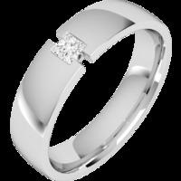 A striking Princess Cut diamond set mens ring in palladium