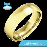 a classic courted mens ring in light 18ct yellow gold