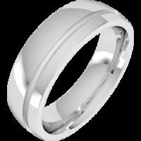 A stylish grooved mens ring in 18ct white gold