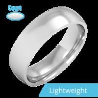 A classic courted mens ring in light platinum