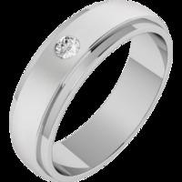 A classic Round Brilliant Cut diamond set mens ring in platinum